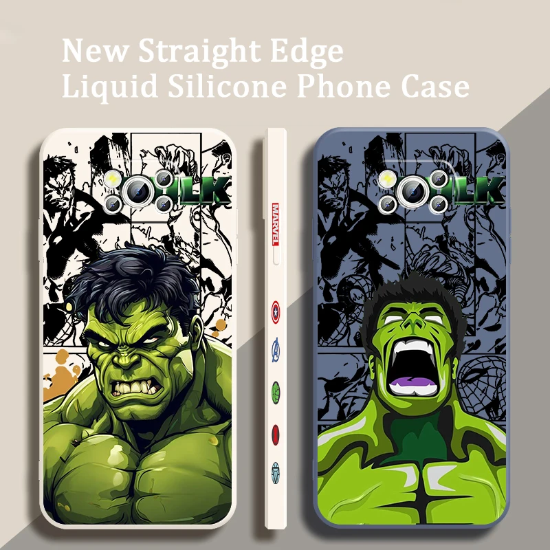 Модный Роскошный чехол с левым тросом Hulk Marvel для Xiaomi Mi Poco X6 X5 X4 X3 M6 M5 M5S M4 M3 F5 F4 F3 C65 Pro