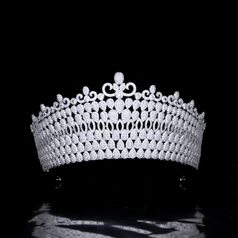 

Queen Luxury Elegant Hair Accessories Bride Wedding Princess Zircon Wedding Crown Model Pageant Catwalk Crown