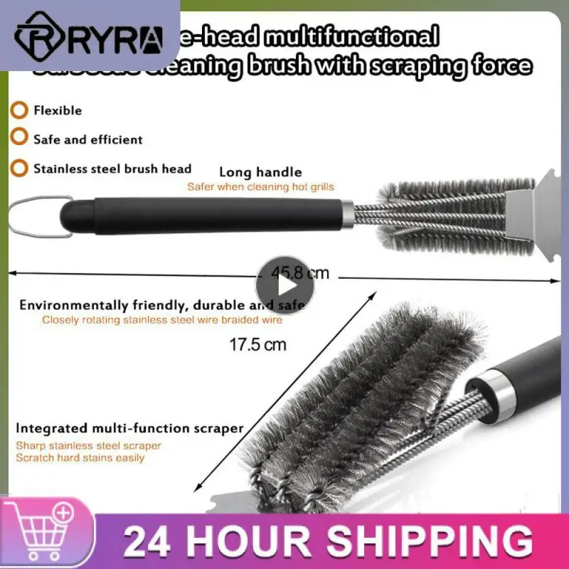 

5/8/10PCS Simple Cleaning Brush Portable Barbecue Wear-resistant Stainless Steel Practical Kitchen Convenient Steel Wire