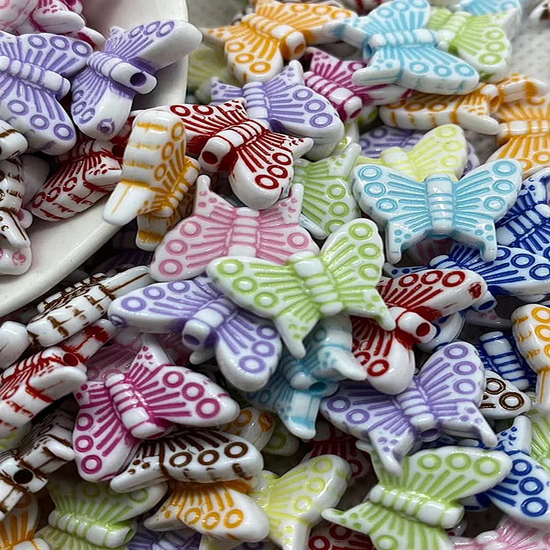 

Butterfly Acrylic Beads DIY Bracelet Necklace Pendant Accessories 15mm*20 Pieces