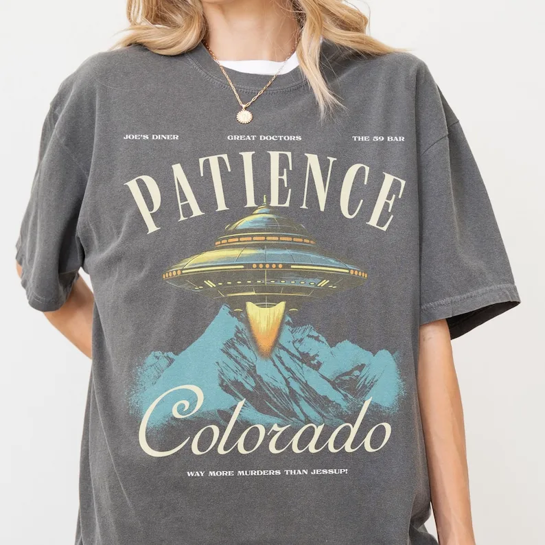 Футболка с рисунком Patience футболка эффектом памяти Чужой НЛО забавная рубашка