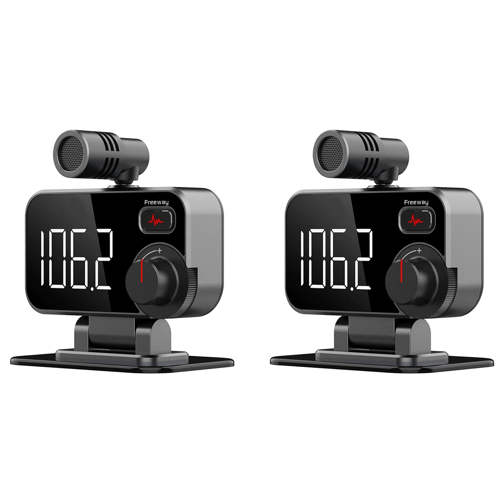 

2X Bluetooth FM Transmitter For Car QC3.0 Car Radio Adapter Dual USB External Microphone FM Hand-Free Calling MP3 Player