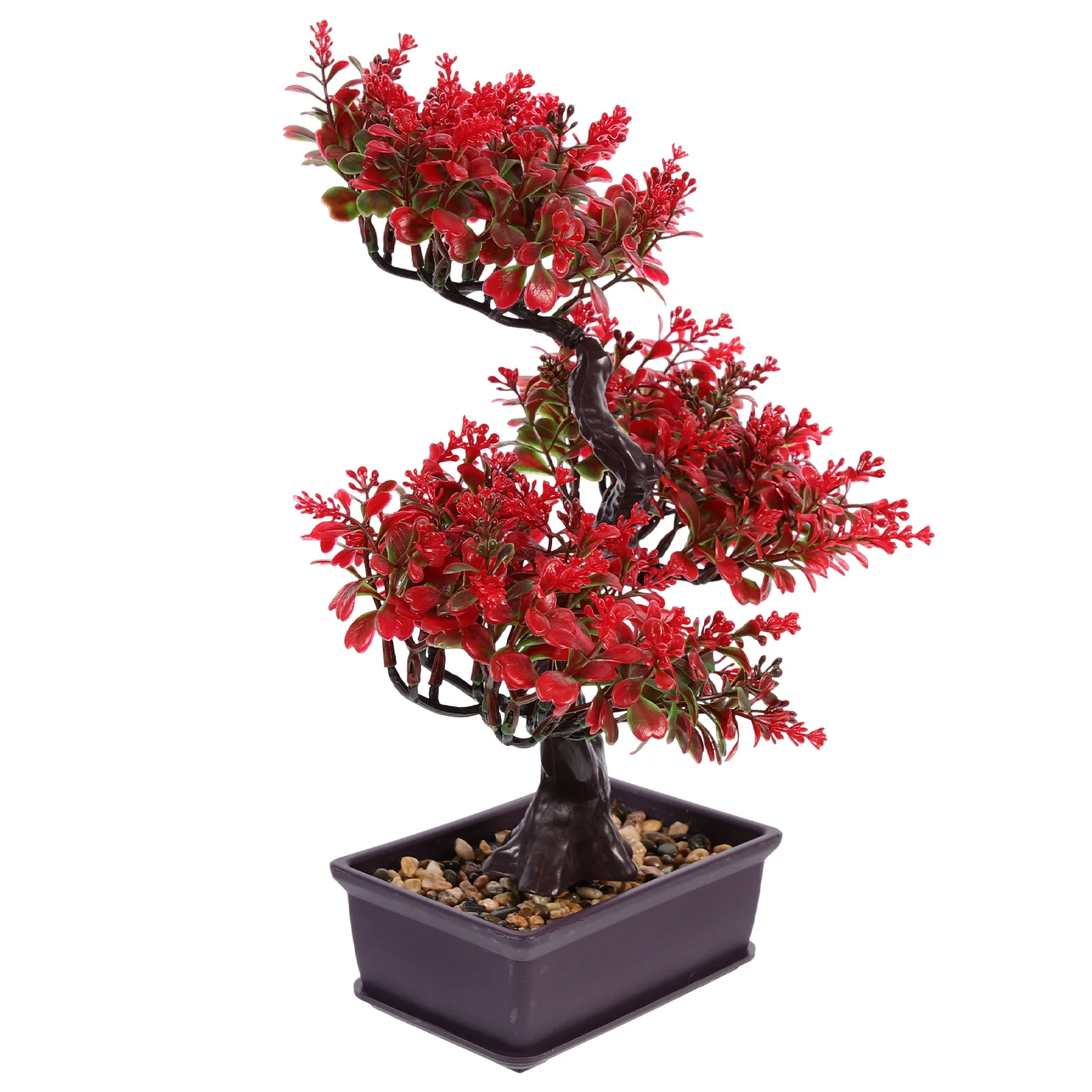 

Bonsai Tree Artificial Fake Potted Faux Decor Mini Pine Simulation Indoor Realistic Pot Desktop Flower Green Trees Fruit