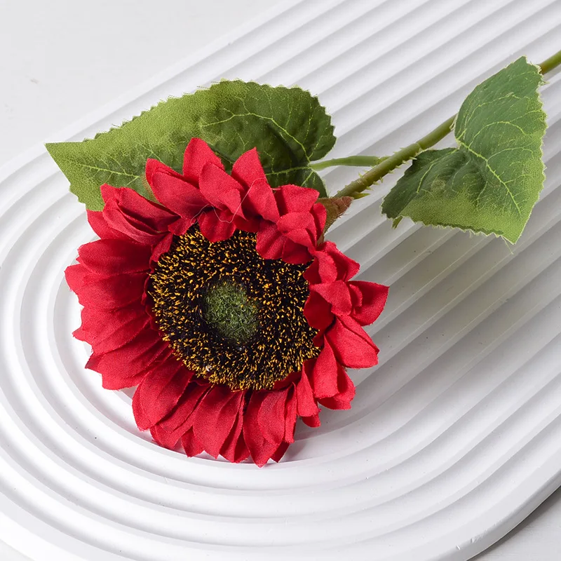 

45 см шелковая ветка подсолнечника, искусственные цветы, букет для свадебной вечеринки, украшение домашнего стола, сделай сам, центральные композиции