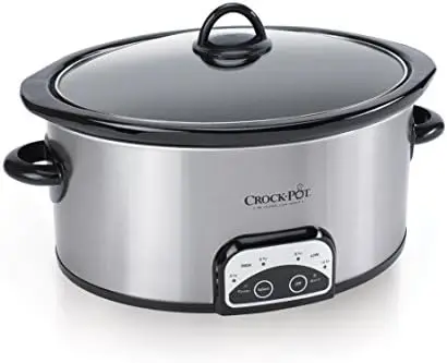 

6 Quart Programmable Slow Cooker with Timer, Food Warmer, Brushed Stainless Steel (SCCPVP600-S)