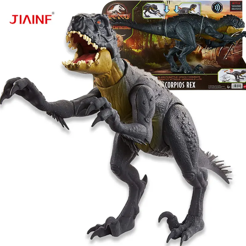 Jurassic World Slash ‘N Battle Scorpios Rex Action & Sound Dinosaur Figure Camp Cretaceous Electronic Toy For Boy Christmas Gift