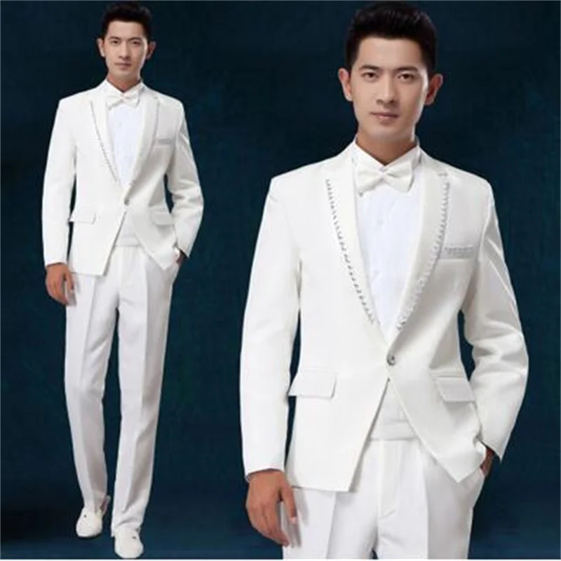men suits designs masculino homme terno stage costumes for singers men blazer dance clothes jacket style dress white fashion