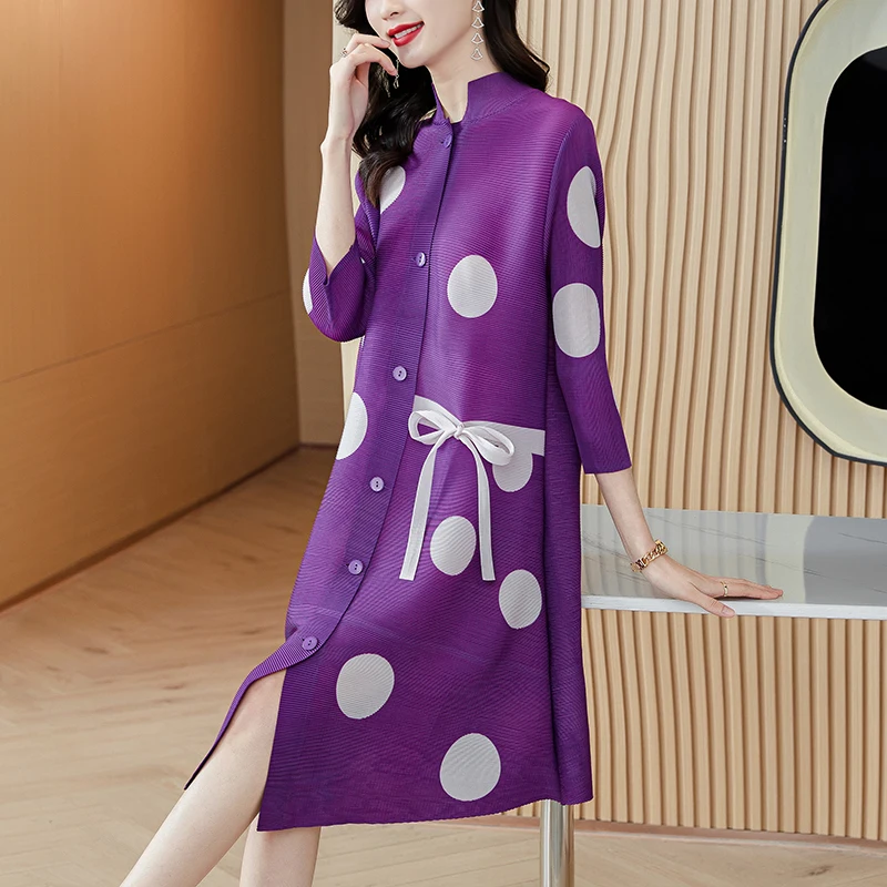 

Spring Autumn Red Knitted Polka Dot Midi Dress Women Black Korean Vintage Hepburn Trench Dress 2023 Elegant Bodycon Casual Dress