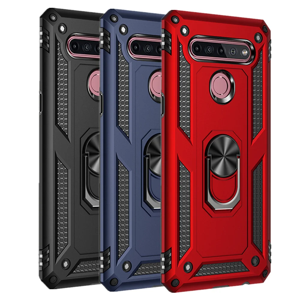 

LG K51S For LG K40 K40S K50 K50S K51 K51S K52 K53 K61 K22 K31 K71 K92 5G Case Shockproof Car Holder Ring Case for LG Q60 Q51 Q61