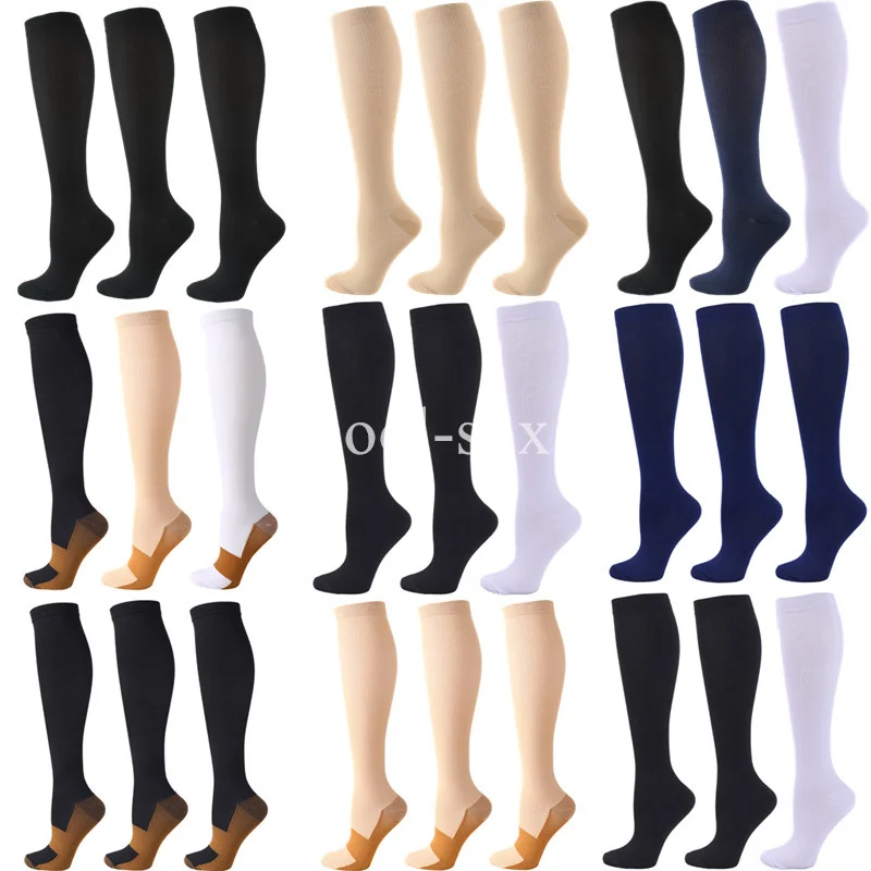 

3 Pairs Sport Socks Pack Compression Socks Women Medical Blood Circulation Anti-Fatigue Comfortable Solid Sock Compression Socks