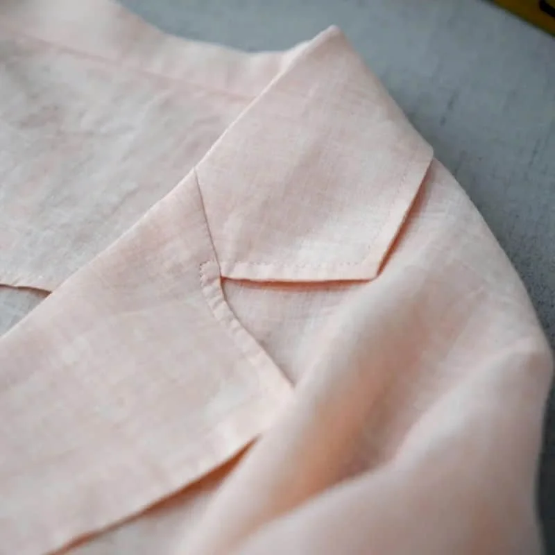 Пиджак женский из хлопка и льна винтажная Повседневная Верхняя одежда в