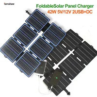 Foldable Solar Panel 42W ETFE 5V/12V  Solar Cell Power Bank 2USB Charger Portable Outdoor Camping Waterproof Photovoltaic Pate
