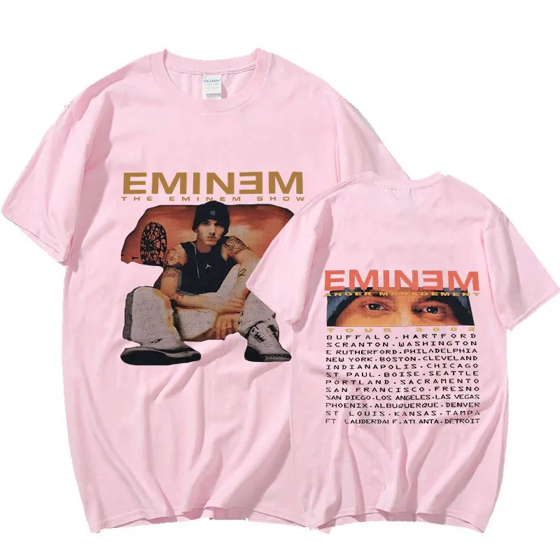 Футболка Eminem Anger Management Tour 2021 винтажная Мужская футболка большого размера в стиле