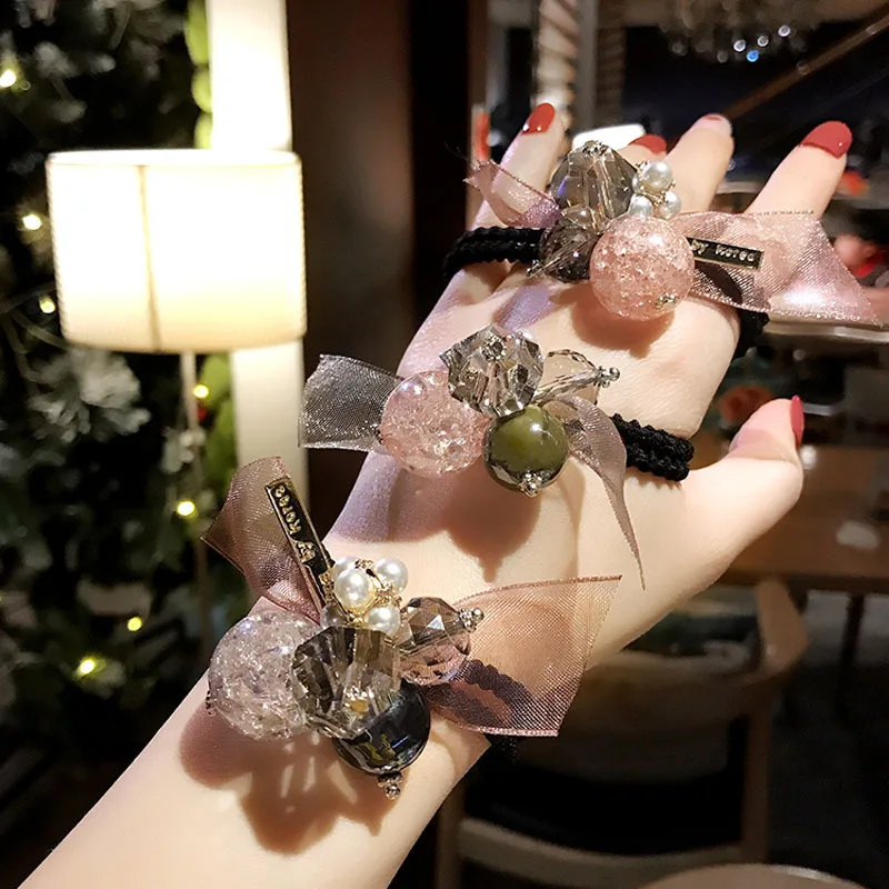 

Women's Hair Accessories Korean Version of The Mesh S Fresh Head Rope Girl Tie The Scalp Tendon Bracelet Dual-purpose Hair Ring