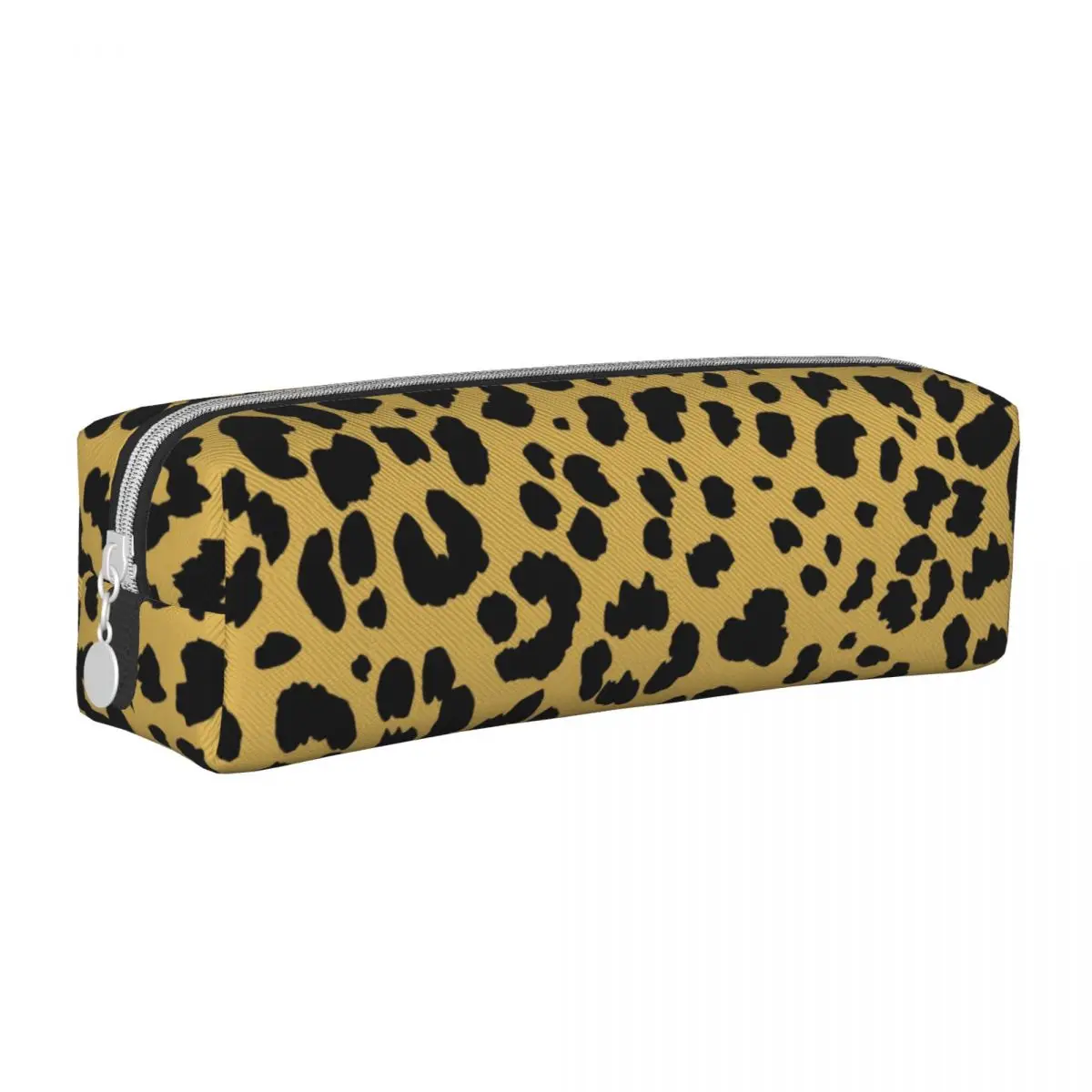 

Trendy Leopard Square Pencil Case Classic Animal Print Girls Boys Fashion Leather Pencil Box College Zipper Pen Organizer