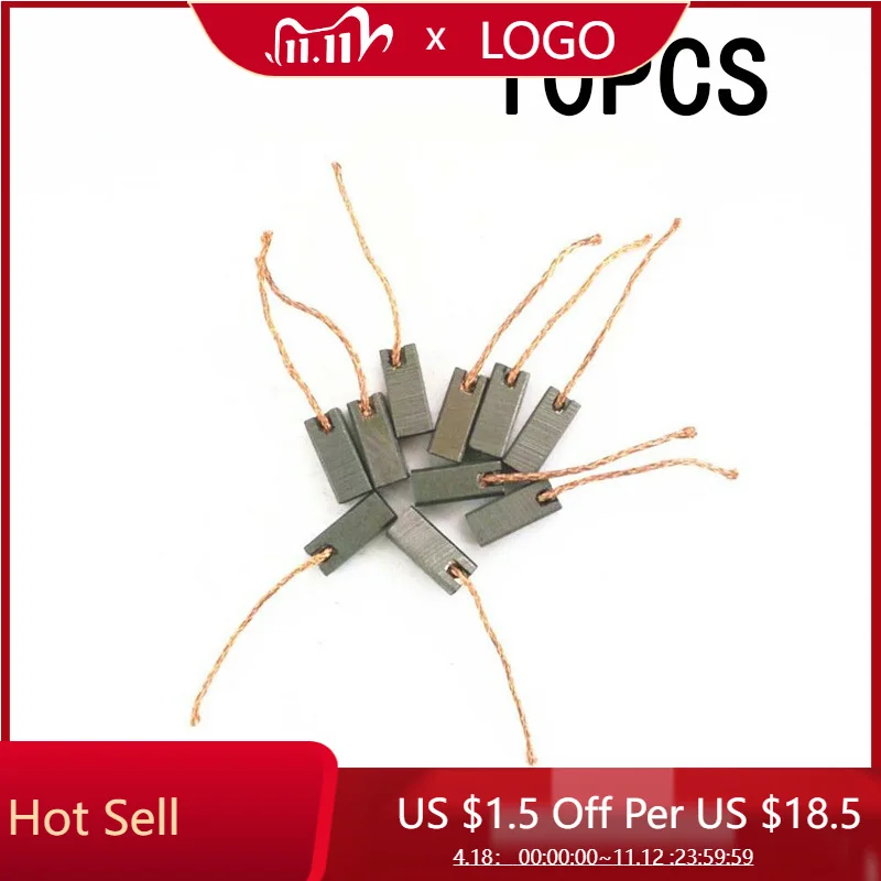 10x Carbon Metal Brushes For Power Generic Electric Motor Replacement 7x8x19mm