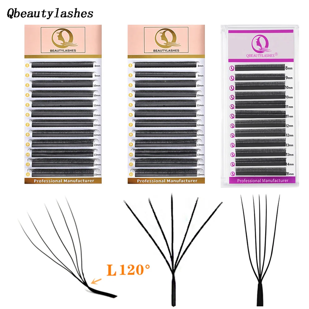 Фото Qbeautylash Cílios LU/C/D Curl 5D YY Наращивание ресниц в форме готовые объемные веерные мягкие натуральные индивидуальные ресницы YY №1