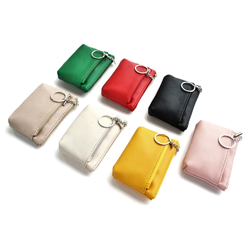 Brand New PU Leather Coin Purse Mini Change Purses Women's Wallets Card Holder Zipper Pouch Key Chain Pocket Kids Coin Pocket