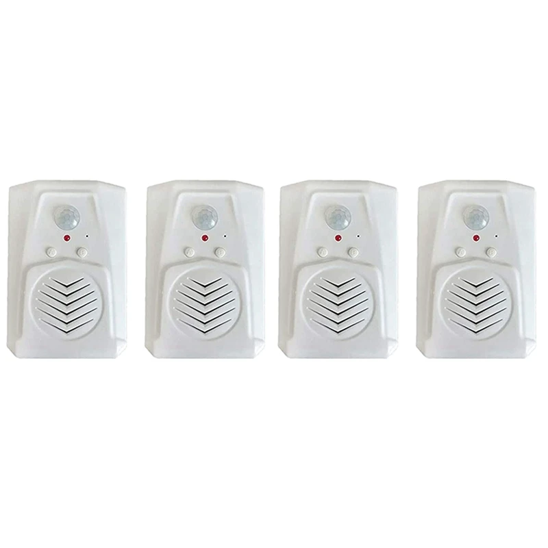 

4Pcs Sensor Motion Door Bell Switch Infrared Doorbell Wireless PIR Motion Sensor Voice Prompter Welcome Entry Alarm