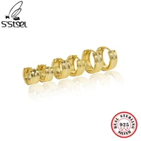 ssteel simple design geometric circular 925 pure silver hoops earrings for women fashion jewelry 2022 designer free shipping