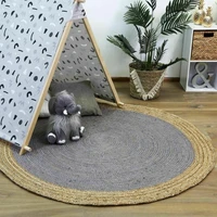 jute rug round natural carpet reversible braided modern rustic rug for home living area carpets for living room area rug