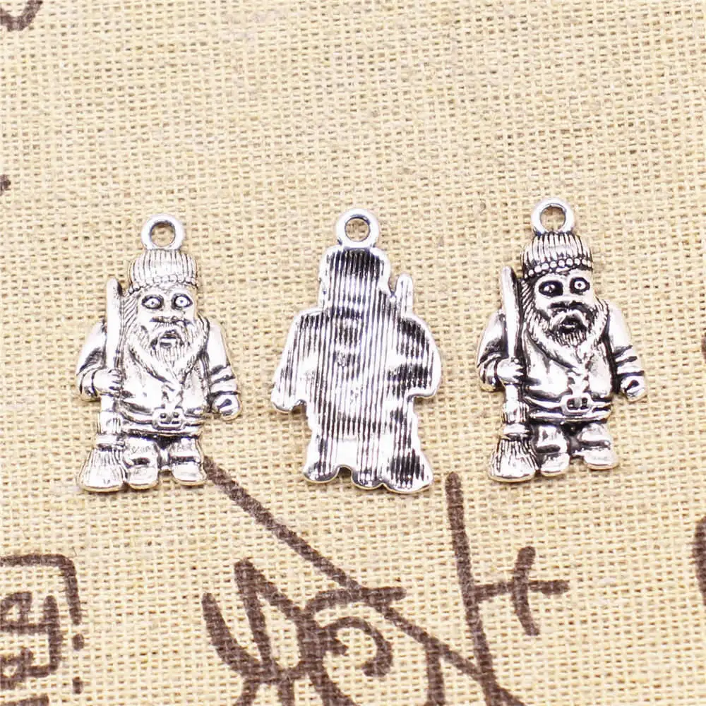 

5pcs Antique Silver Color 16x27mm Old Man Sweeping The Floor Charms Handmade Jewerly Diy