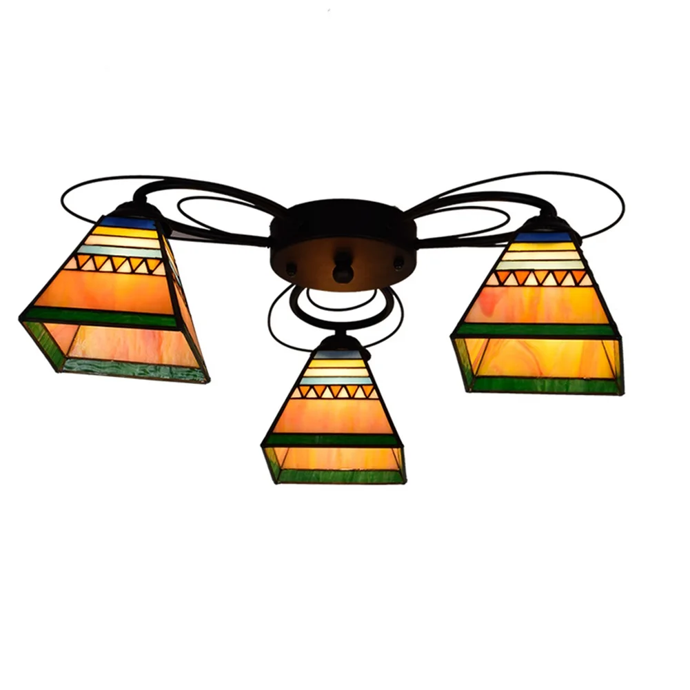 Люстра Тиффани 3 креативная потолочная лампа с несколькими насадками простая в