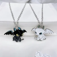 new ins couple black and white small flying dragon necklace student girlfriend cartoon cute pendant jewlery ornaments