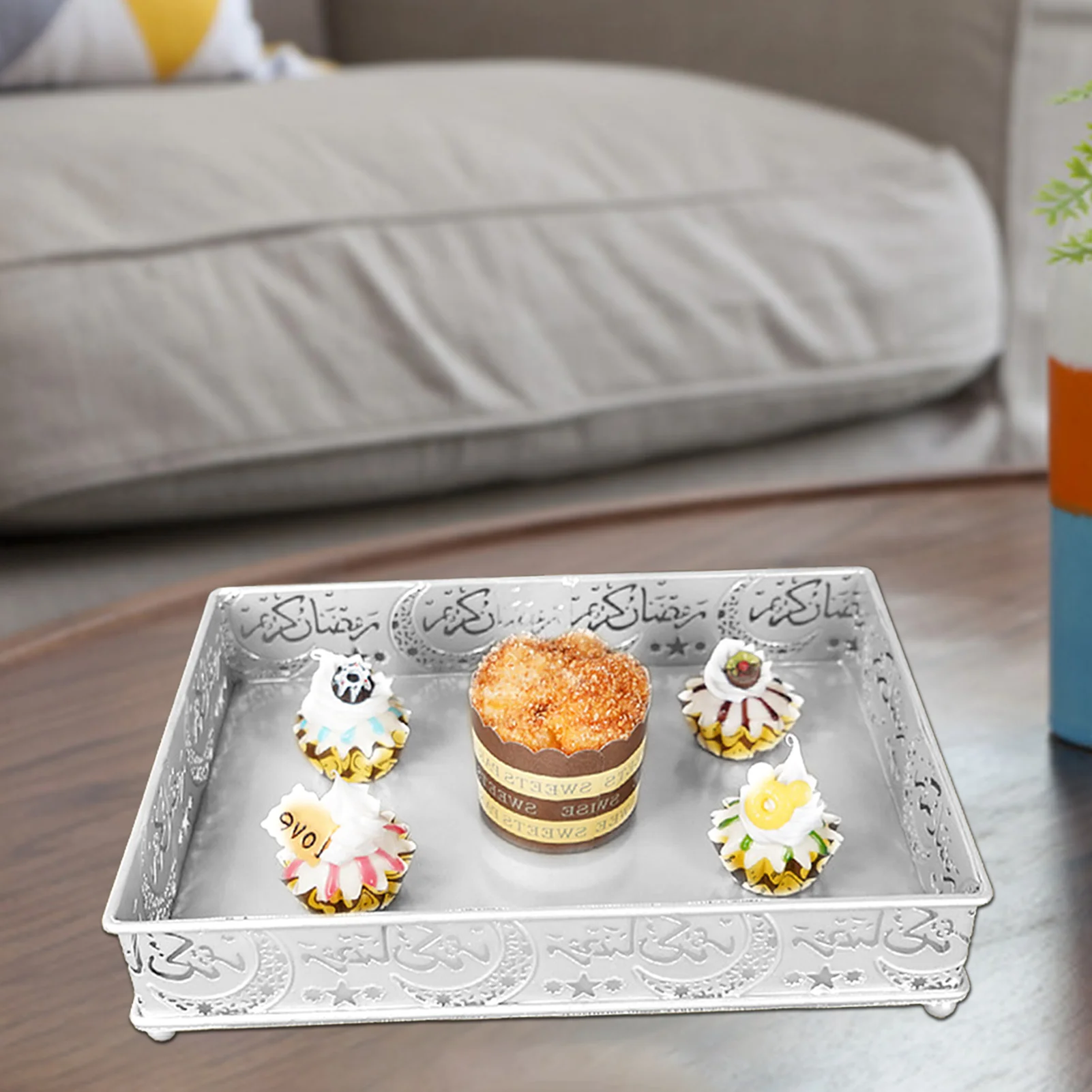 Высококачественный металлический поднос для пищевых продуктов ислама ИД