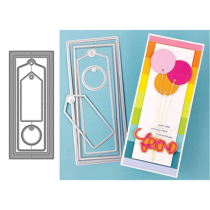 

2023 New Long Rectangle Frame Metal Cutting Dies for Scrapbooking Handmade Mold Cut Stencil DIY Card Make Mould Craft Decoration