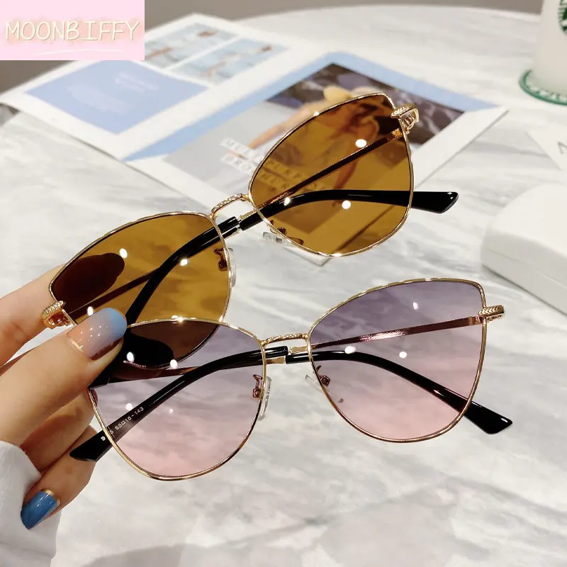 

New Luxury Metal Sunglasses Women Men Square Sun Glasses Ladies Shades Gradient Eyewear UV400 Goggles Oculos De Sol