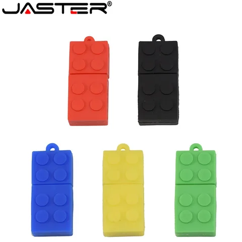JASTER Toy Brick Флэш-накопитель USB 64 ГБ Силикагель Строительный блок Флешка Подарок 32 ГБ 16 ГБ Ручка-накопитель Реальная емкость USB-накопитель Cle