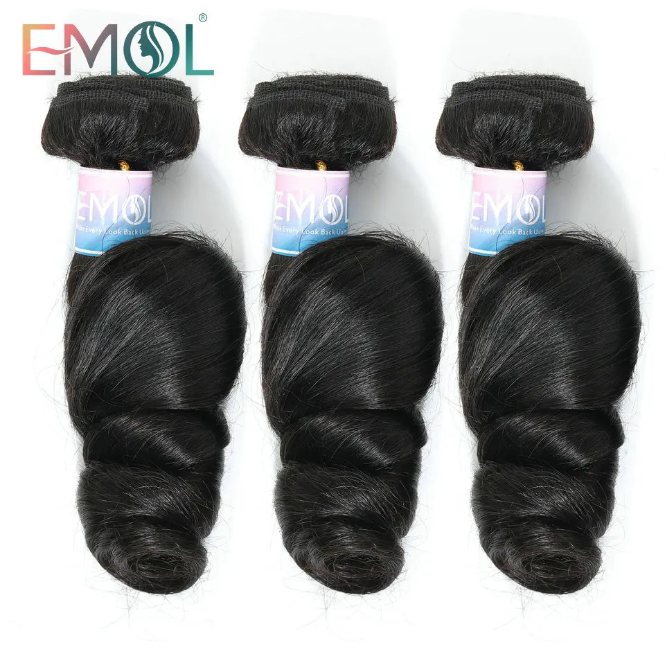 Mechones de cabello humano ondulado para mujer, extensiones de cabello brasileño suelto, negro Natural, barato, 1/3/4 unidades