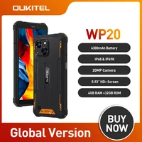 OUKITEL WP20 IP68&IP69K Mobile Phone 4GB 32GB 5.93'' HD+ Smartphone 6300 mAh Android 12 Quad Core 20MP Cameras CellPhone