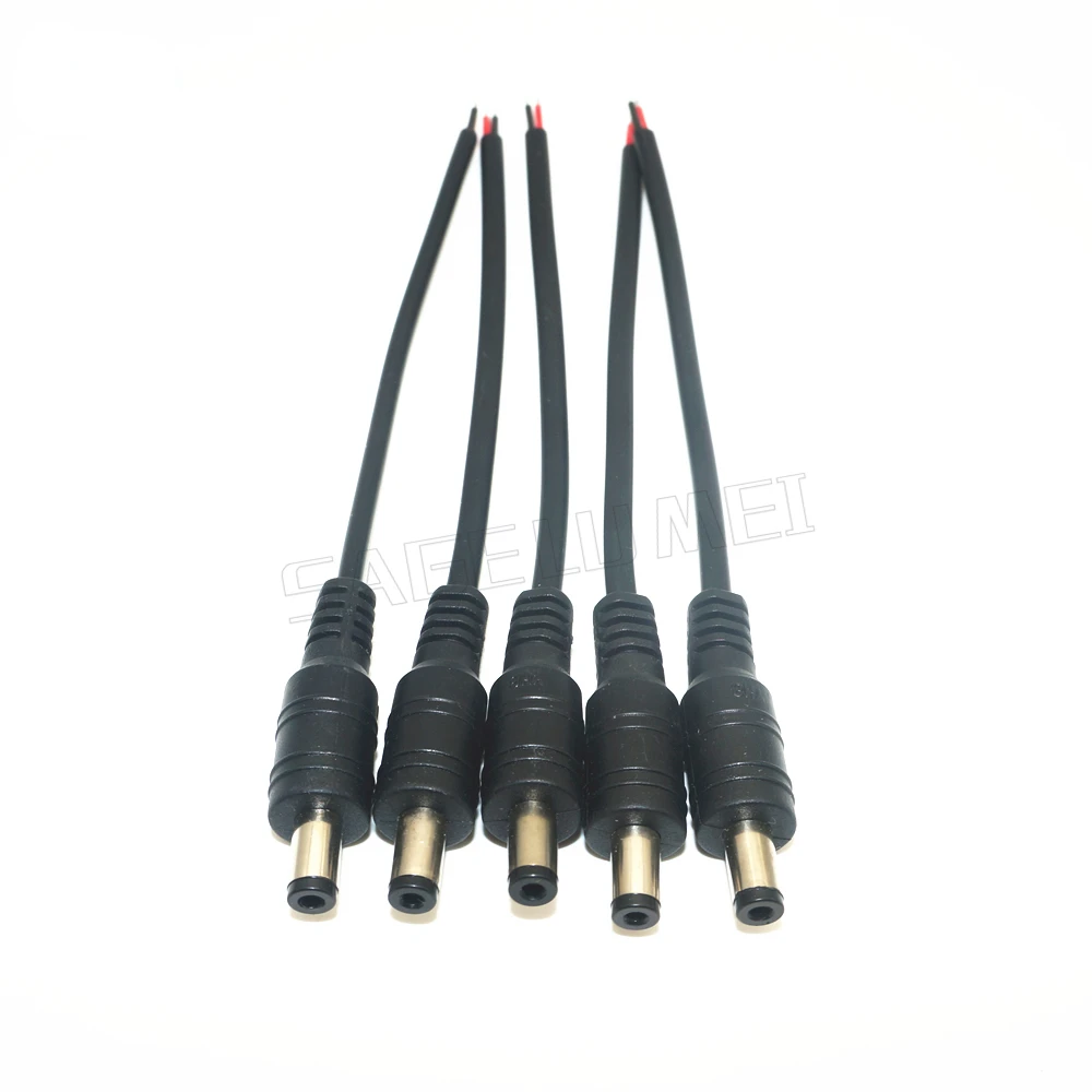 

Free shipping 10Pcs/lot Female/Male Plug DC 5.5x2.1 Cable Connector Wire Plug for Camera CCTV 3528 5050 LED Strip Light Tape
