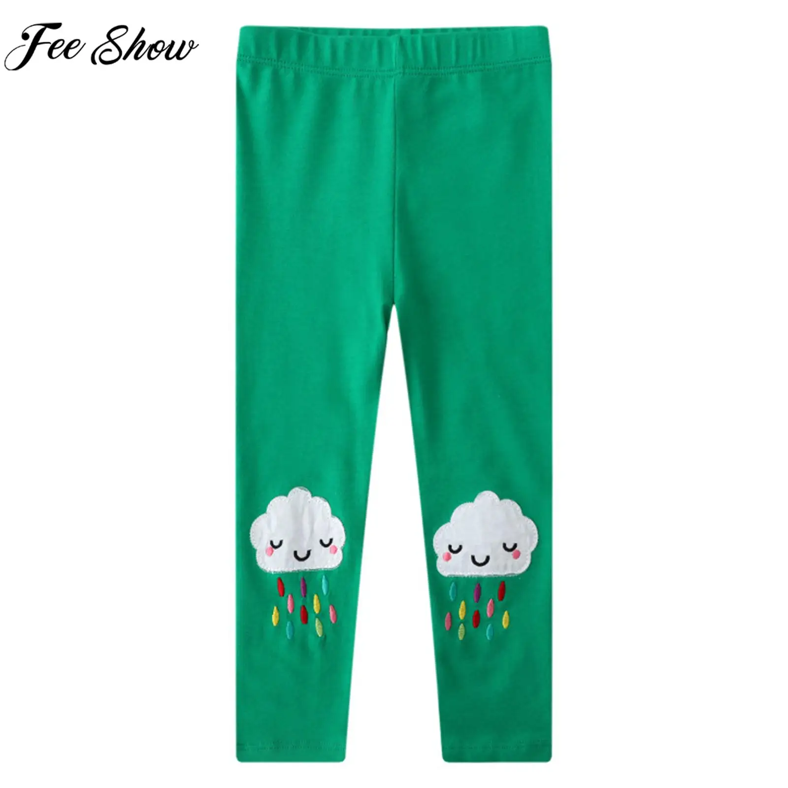 

Kids Girls Casual Preppy Style Leggings Cute Cartoon Print Out-wear Trouser Breathable Dress Bottom Pants Loungewear Pajamas