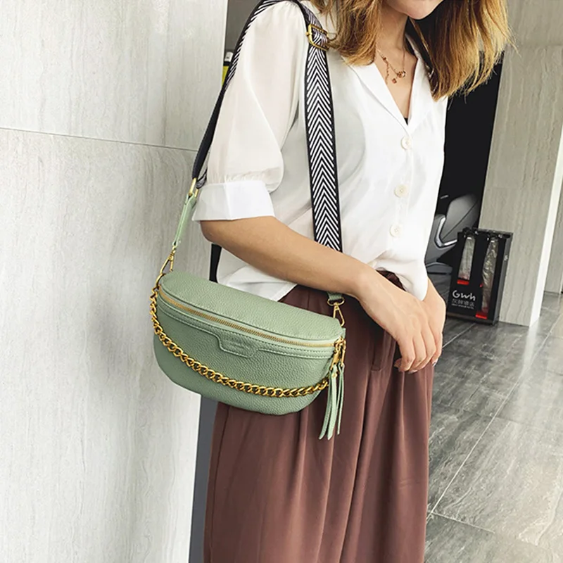 Модная женская поясная сумка из искусственной кожи на цепочке забавные