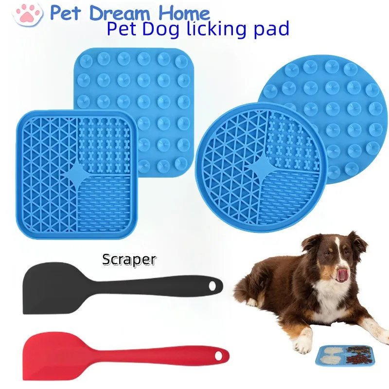 

15*15CM/20*20CM Silicone Pet licking pad Dog Lick Pad Bath Peanut Butter Slow Eating Feeder Cats Lickmat Feeding Dog Lick Mat