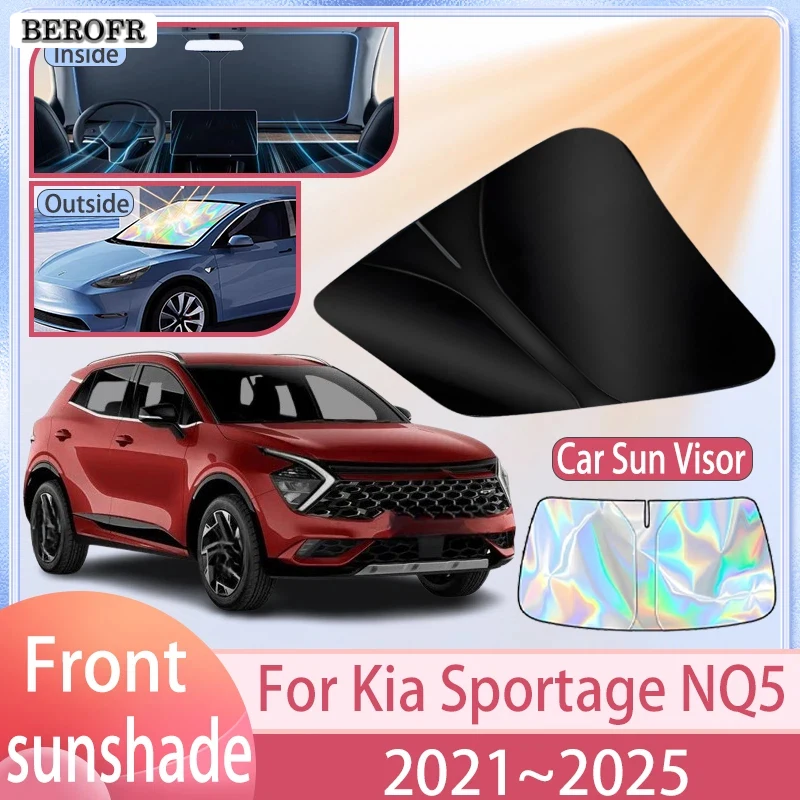 Фото Солнцезащитный экран на лобовое стекло автомобиля для Kia Sportage NQ5 2021~2025 2024 2023, защита от УФ-излучения, аксессуары №1