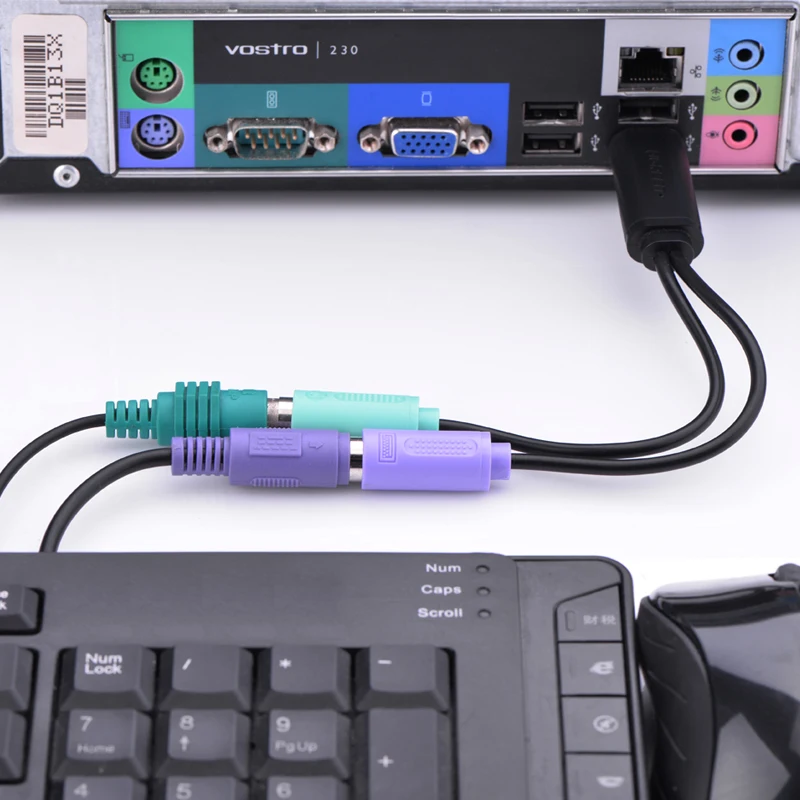 

PS/2 PS2 Dual Female to USB Male Cable Adapter Converter For Keyboard Mouse Connector