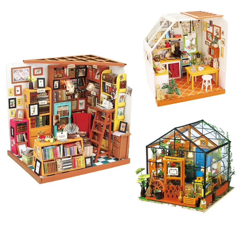 doll house miniature diy dollhouse kit with furnitures wooden house toys for children sams bookstore dg102 free global shipping