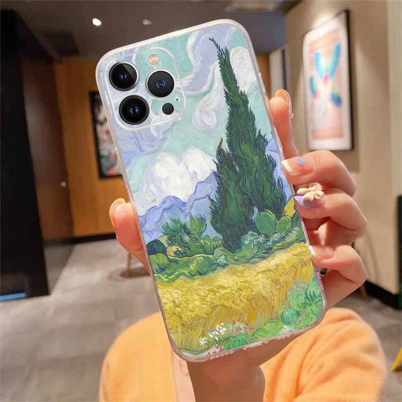 Чехол для Телефона iphone 16 15 14 Pro Max 13 12 15Plus 11 цветочный Рисунок Винсента Ван Гога