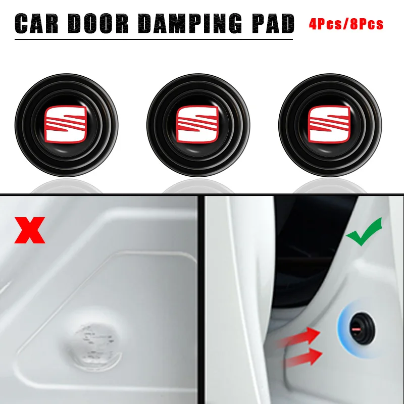

4/8Pcs Car Door Damping Pad Protection Stickers for Seat Leon Mk1 Mk2 Mk3 Lbiza 6l 6j Altea Ateca Sportcoup Car Accessories