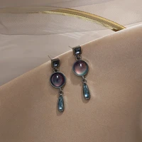 baroque blue drop earrings retro earrings female niche earrings simple personality earrings