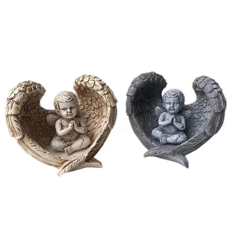 

Resin Angel Wings With Baby Cute Angel Christmas Gift Home Desktop Decorations