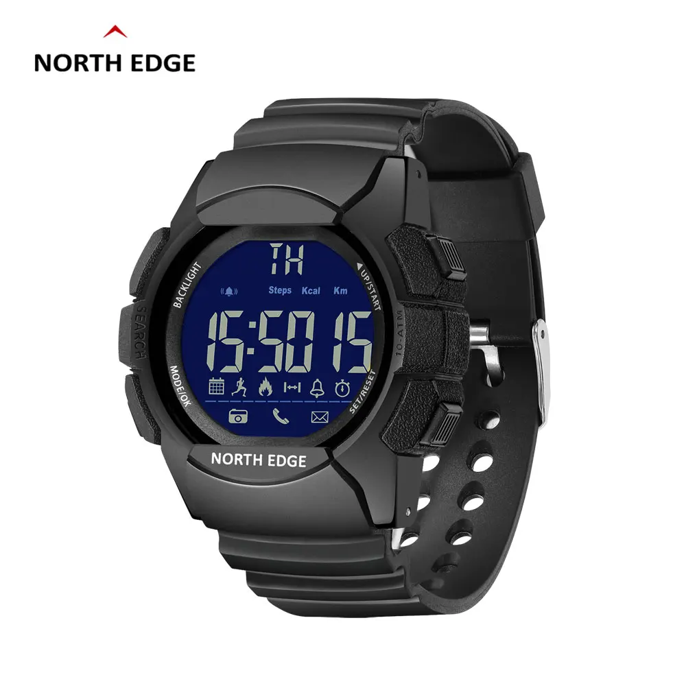 NORTH EDGE AK Men Smart Watch 33 Months Standby Time Smartwatch Pedometer Alarm Military Clock 100m Waterproof Digital Watch