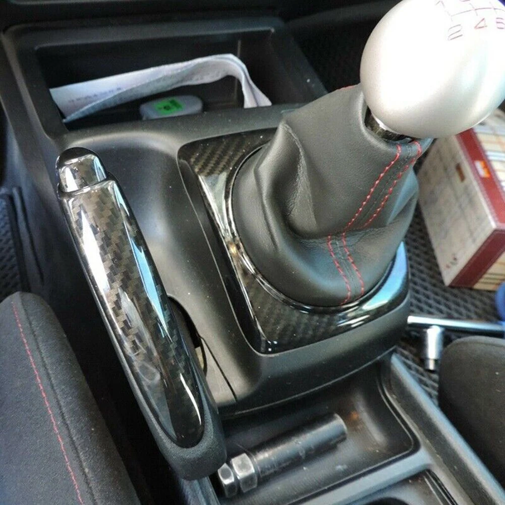 

High Quality Hand Brake Cover Practical 2022 Accessories Brand New Replacement Trim Vehicle Carbon Fiber Style