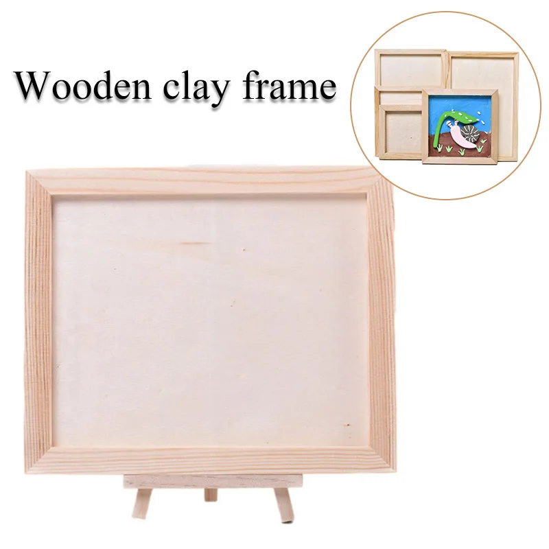 Wooden Clay Frame 3D Picture Frame Blank Art Puzzle Bracket Frame Setting Display Stand DIY Photo Poster Home Decoration images - 6
