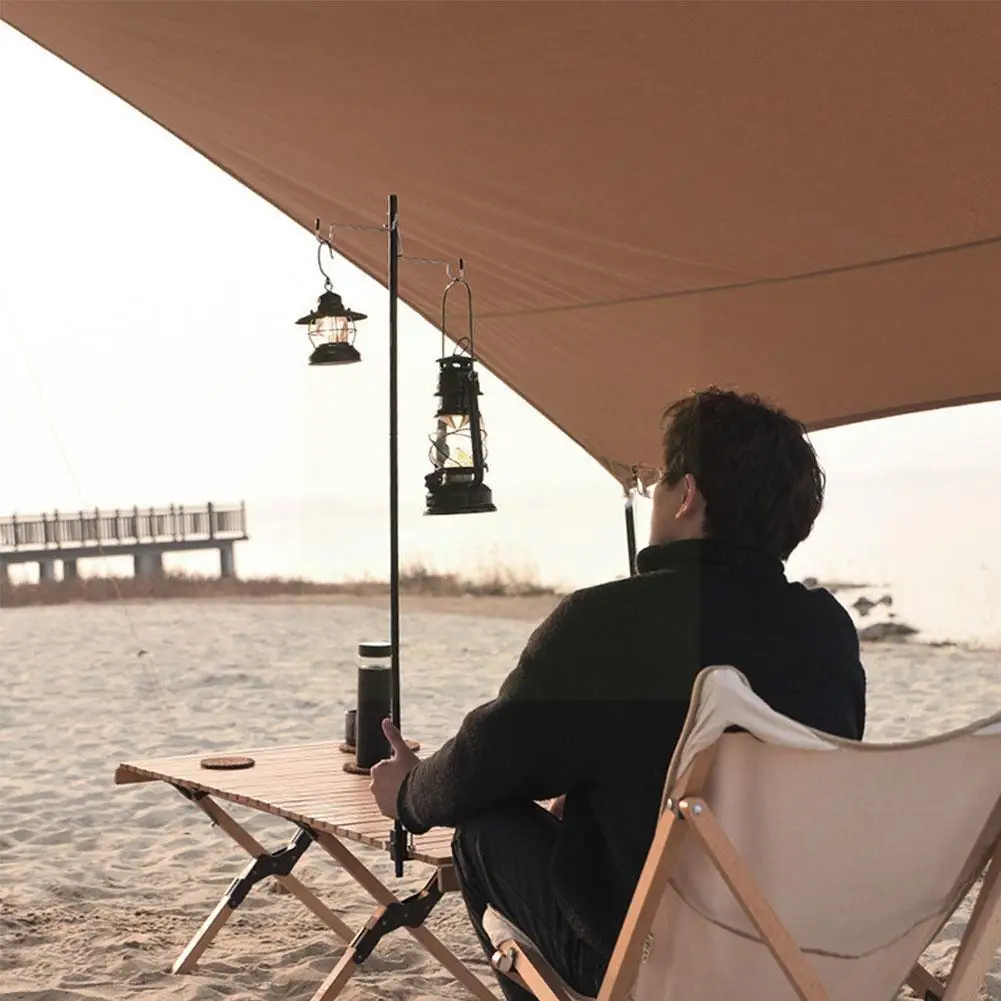 

Outdoor Camping Hiking Aluminum Alloy Foldable Lamp Stand Fixing Holder Fishing Pole Portable Hanging Lantern Light Post St P6e6