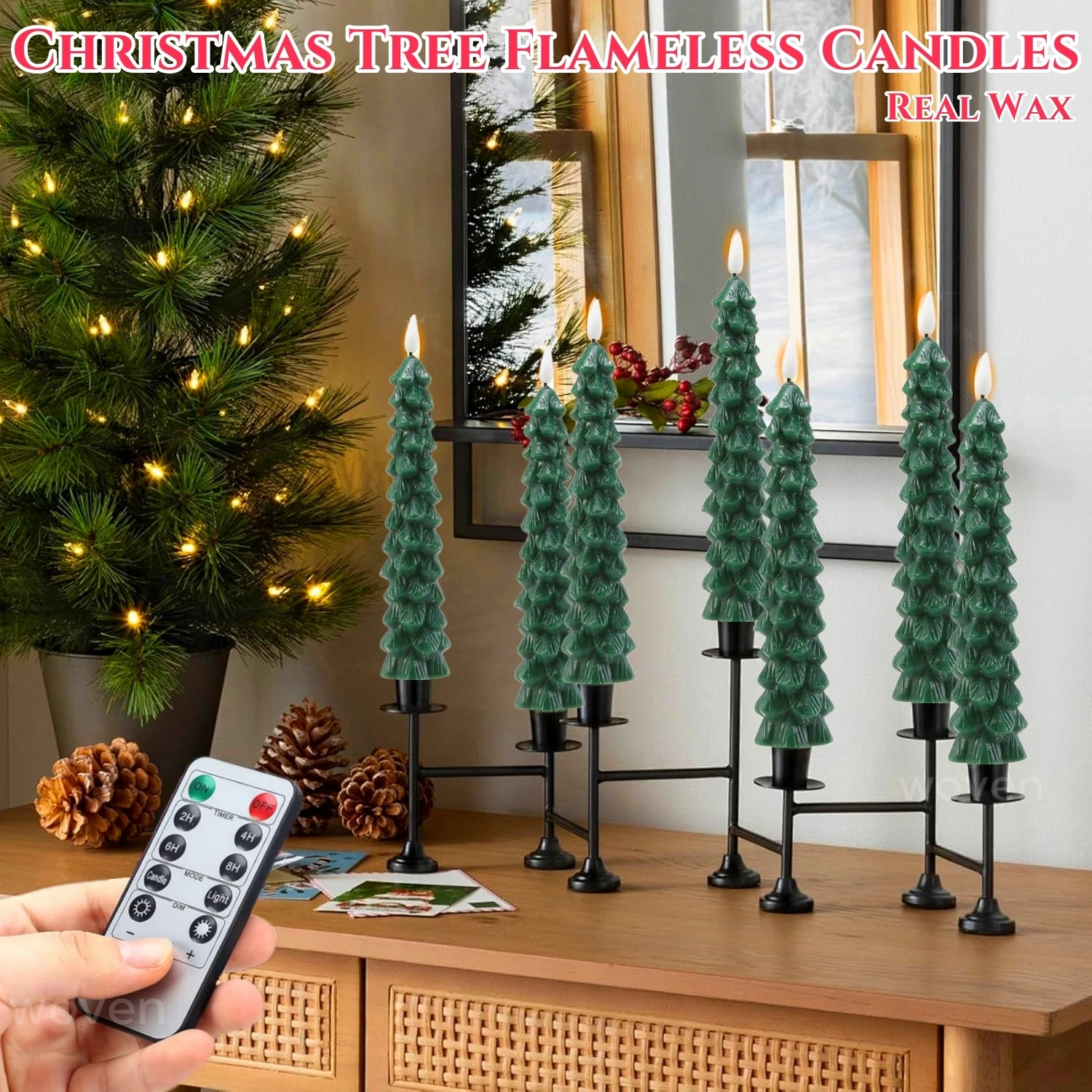 Светодиодные беспламенные восковые свечи 10 дюймов 3-6 шт